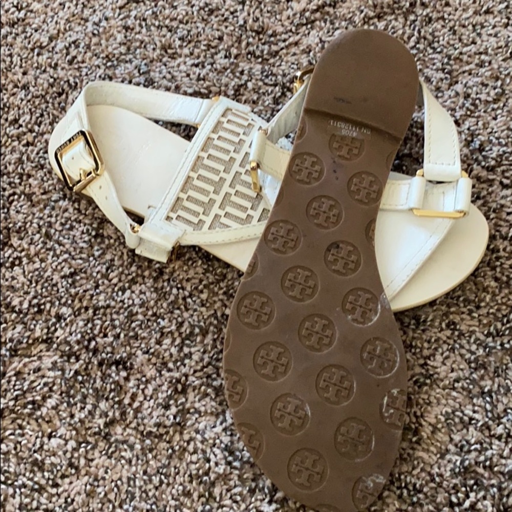 Tory Burch off white sandals. - Picture 3 of 3